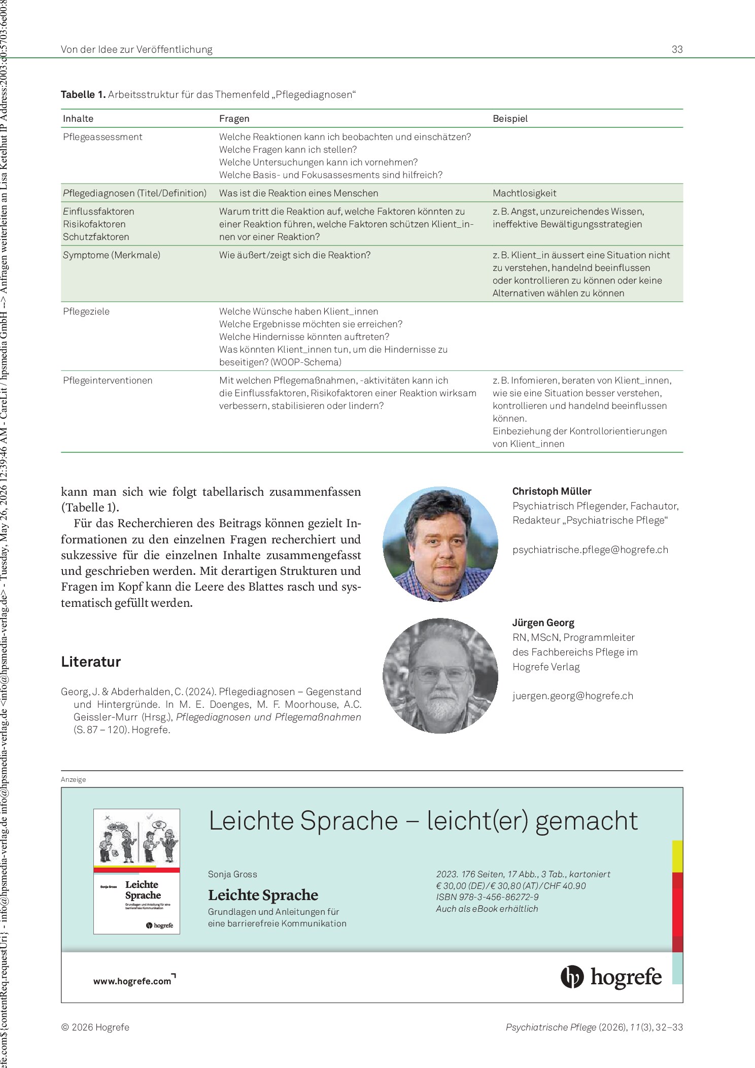 Vorschauseite 2: Von der Idee zur Veröffentlichung