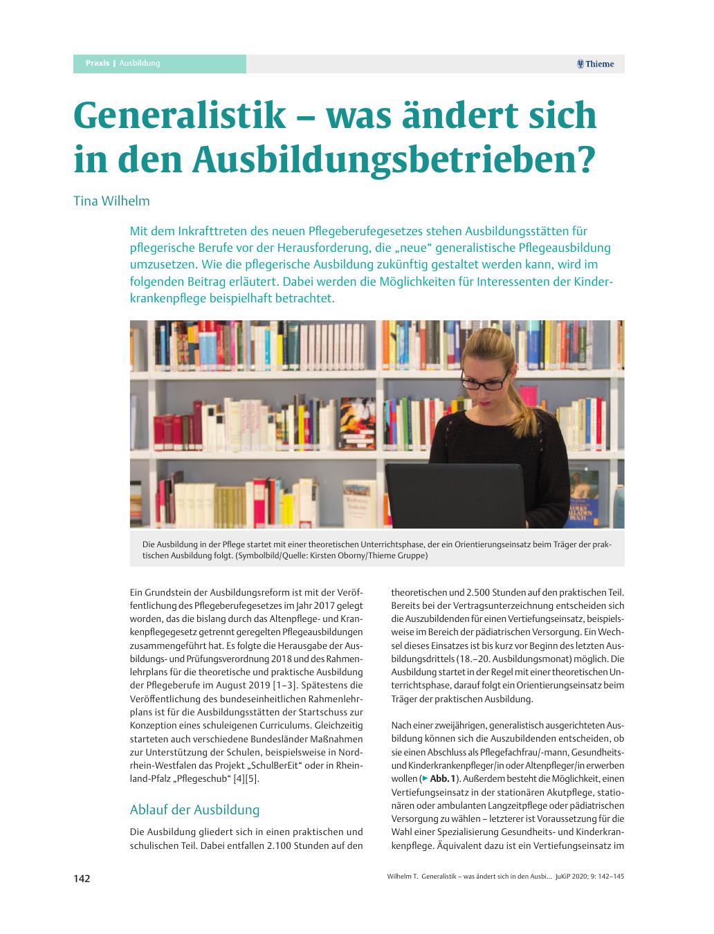 Vorschauseite 1: Generalistik - was ändert sich in den Ausbildungsbetrieben?