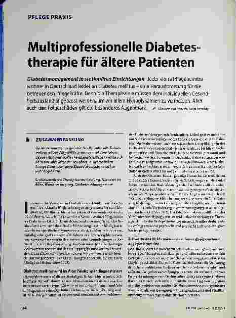 Vorschauseite 1: Multiprofessionelle Diabetestherapie für ältere Patienten