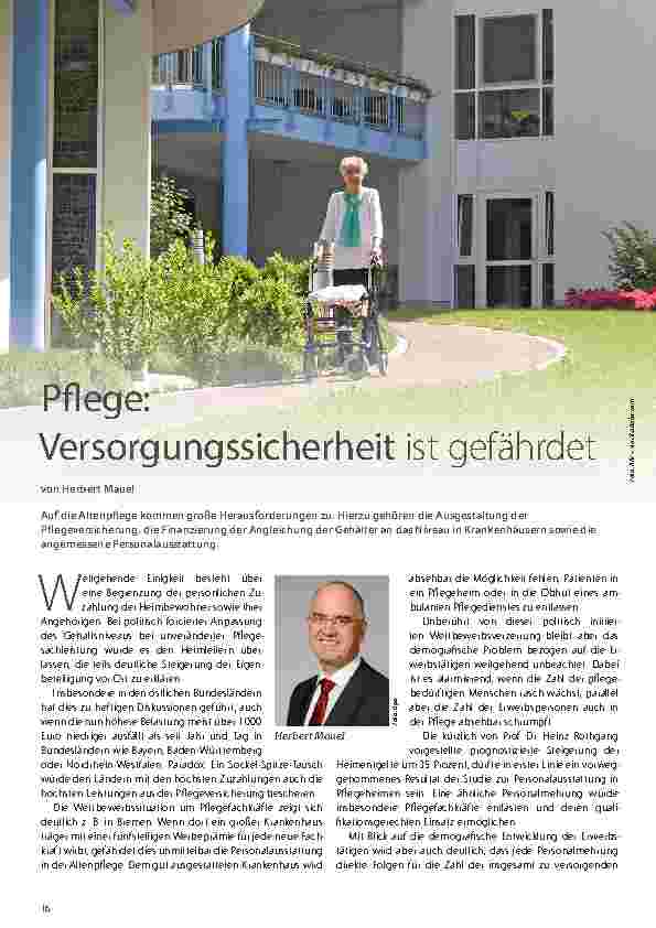 Vorschauseite 1: Versorgungssicherheit ist gefährdet.