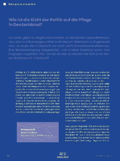 Vorschauseite 2: Mitteilungen des Bochumer Bundes: Wie ist die Sicht der Politik auf die Pflege in Deutschland?
