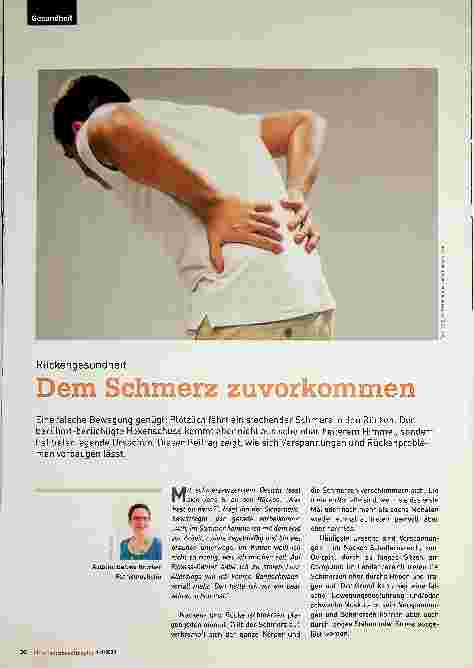 Vorschauseite 1: Dem Schmerz zuvorkommen