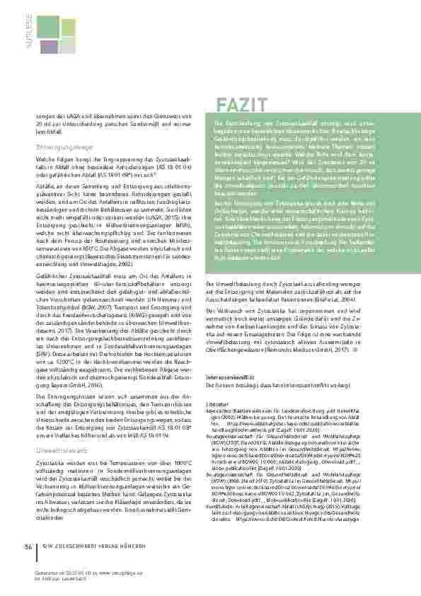 Vorschauseite 2: Ab in die Tonne - Entsorgung von Zytostatikaabfällen