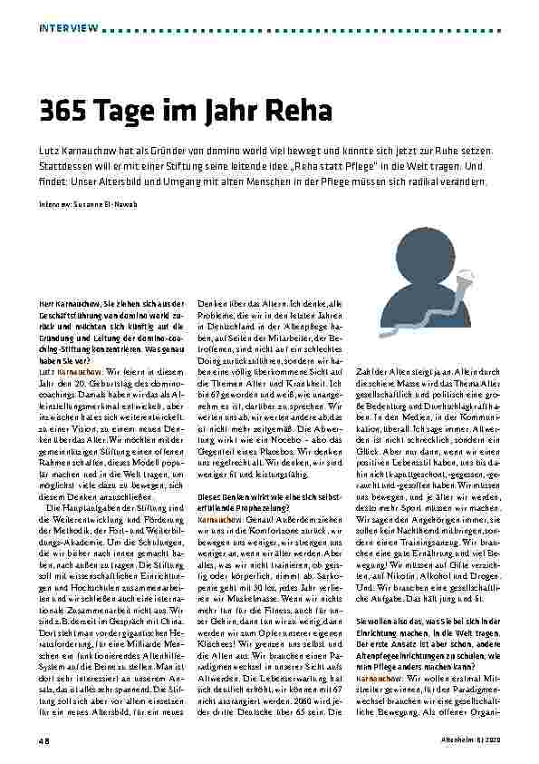 Vorschauseite 1: 365 Tage im Jahr Reha