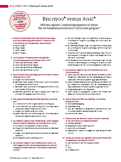 Vorschauseite 5: Brainyoo® versus Anki® Welches digitale Lernkartenprogramm ist besser für ein kompetenzorientiertes Curriculum geeignet?
