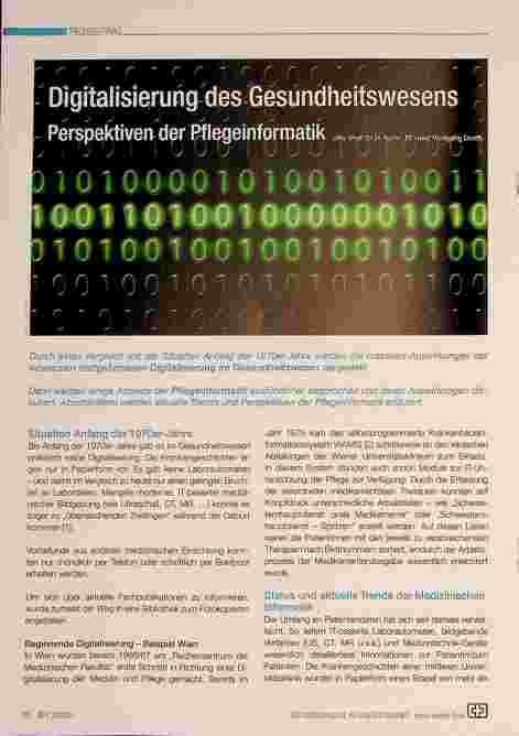 Vorschauseite 1: Digitalisierung des Gesundheitswesens - Perspektiven der Pflegeinformatik