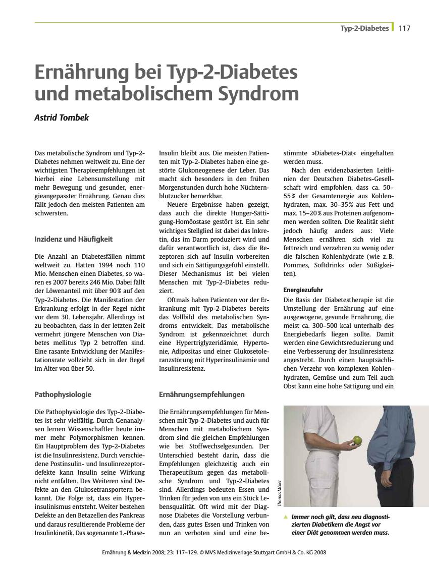 Vorschauseite 1: Ernährung bei Typ-2-Diabetes und metabolischem Syndrom