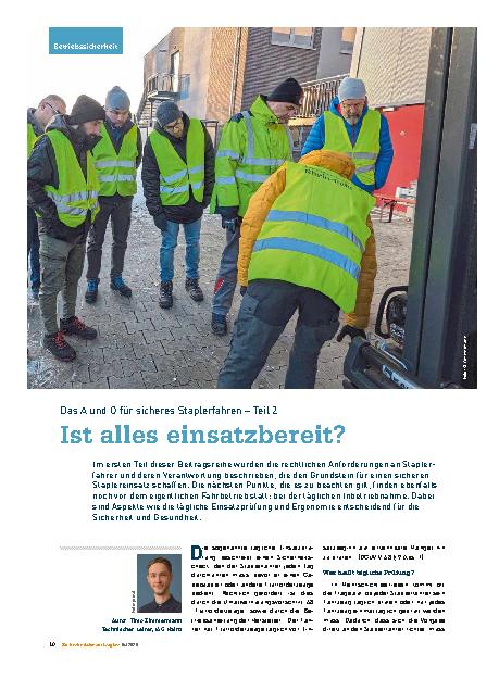 Vorschauseite 1: Das A und O für sicheres Staplerfahren – Teil 2 Ist alles einsatzbereit?