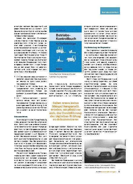 Vorschauseite 4: Das A und O für sicheres Staplerfahren – Teil 2 Ist alles einsatzbereit?