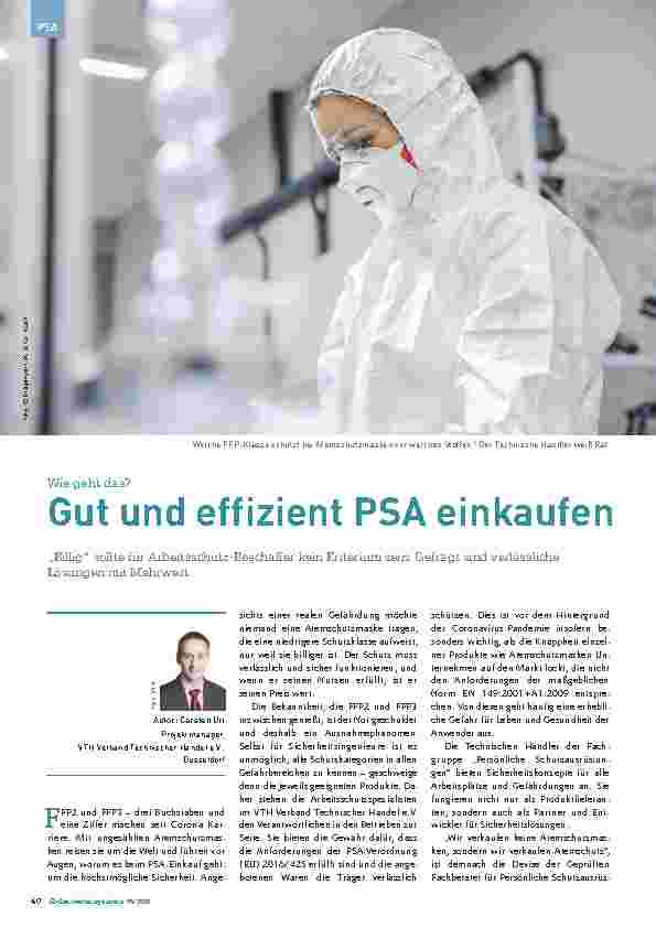 Vorschauseite 1: Wie geht das? Gut und effizient PSA einkaufen.