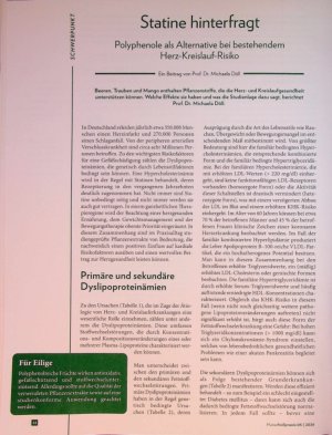 Vorschauseite 1: Statine hinterfragt Polyphenole als Alternative bei bestehendem Herz-Kreislauf-Risiko