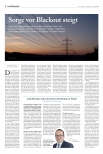 Vorschauseite 1: Sorge vor Blackout steigt