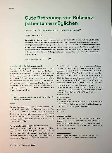 Vorschauseite 1: Gute Betreuung von Schmerz patienten ermöglichen