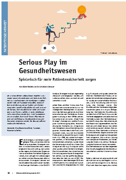 Vorschauseite 1: Serious Play im Gesundheitswesen: Spielerisch für mehr Patientensicherheit sorgen.
