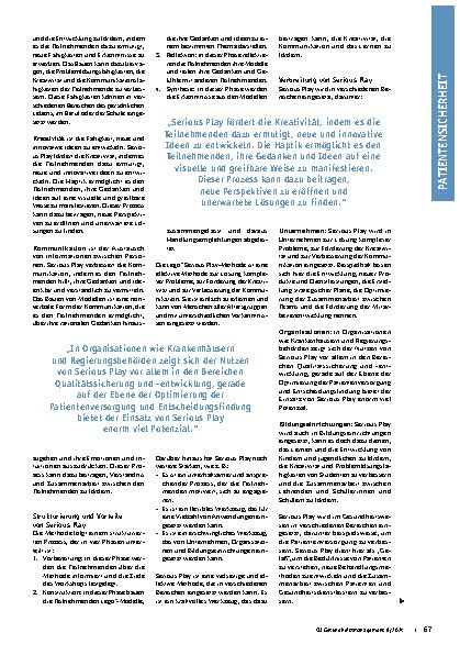Vorschauseite 2: Serious Play im Gesundheitswesen: Spielerisch für mehr Patientensicherheit sorgen.