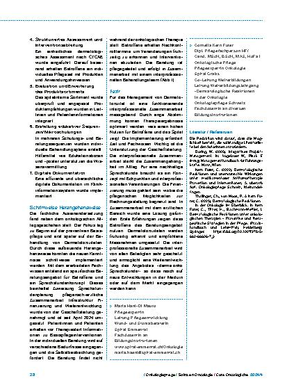 Vorschauseite 2: # derma. onko Sprechstunde Ein interprofessionelles Angebot bei Dermatoxizitäten