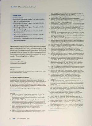 Vorschauseite 4: Effiziente Arzneimitteltherapie oder kann das weg? Nachhaltigkeit im Arbeitsalltag der Krankenhausapotheke