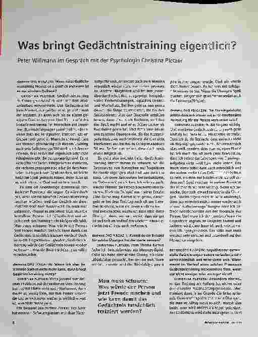 Vorschauseite 2: Was bringt Gedächtnistraining eigentlich?
