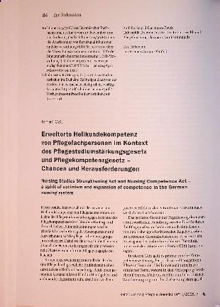 Vorschauseite 1: Erweiterte Heilkundekompetenz von Pflegefachpersonen im Kontext des Pflegestudiumstärkungsgesetz und Pflegekompetenzgesetz - Chancen und Herausforderungen