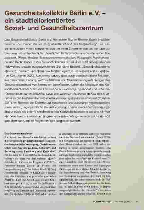Vorschauseite 2: Gesundheitskollektiv Berlin e. V. - Stadtteilorientiertes Sozialund Gesundheitszentrum