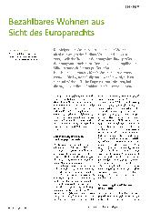 Vorschauseite 1: Bezahlbares Wohnen aus Sicht des Europarechts