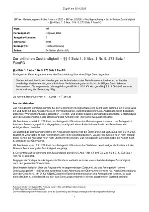 Vorschauseite 1: Zur örtlichen Zuständigkeit –