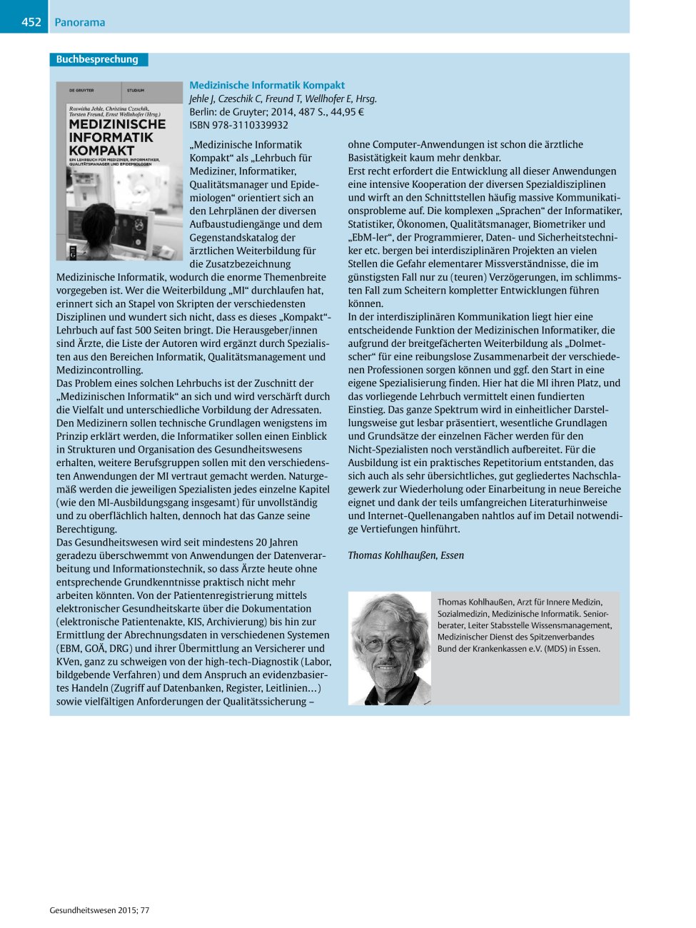 Vorschauseite 1: Medizinische Informatik Kompakt