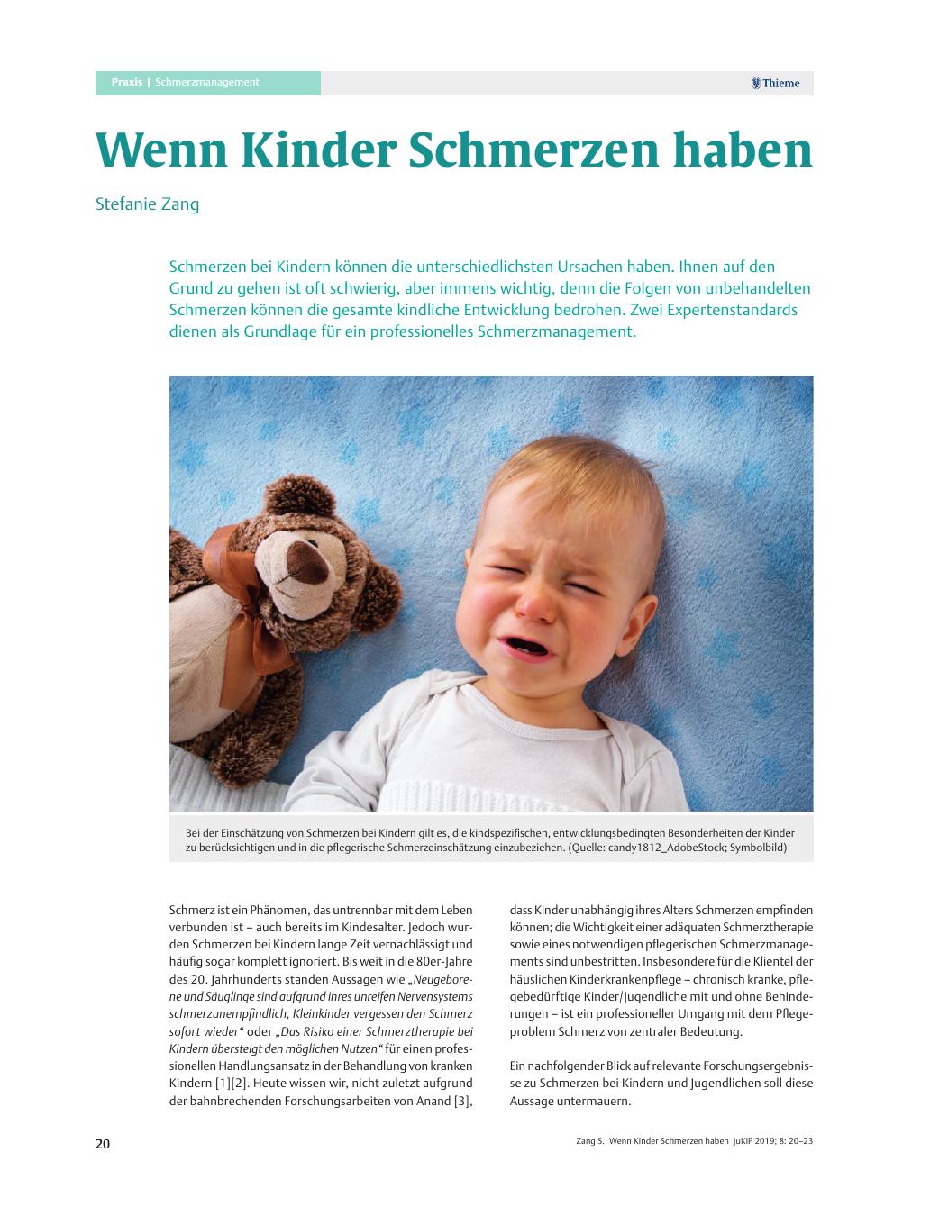 Vorschauseite 1: Wenn Kinder Schmerzen haben