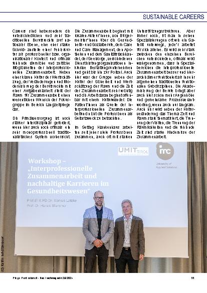 Vorschauseite 4: Sustainable Careers in Nursing und Interprofessionelle Zusammenarbeit