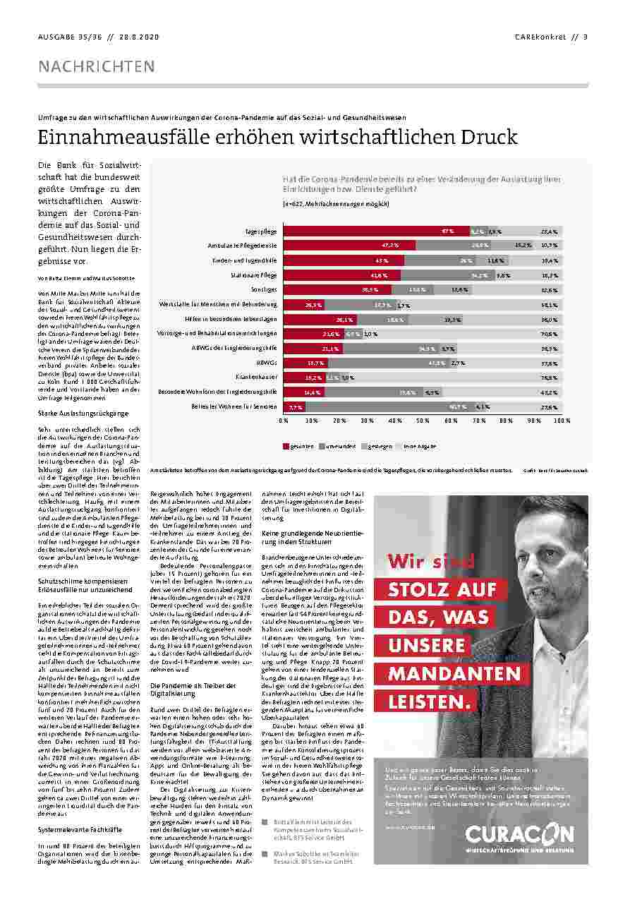 Vorschauseite 1: Einnahmeausfälle erhöhen wirtschaftlichen Druck.