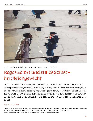 Vorschauseite 1: Reges Selbst und stilles Selbst – im Gleichgewicht. Die Bhagavadgita kritisch betrachtet - Teil 9.