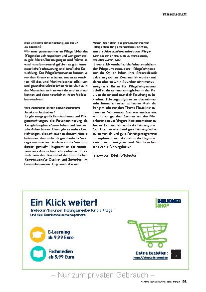 Vorschauseite 4: Personenzentrierte Pflege strebt nach einer Beziehung auf Augenhöhe.