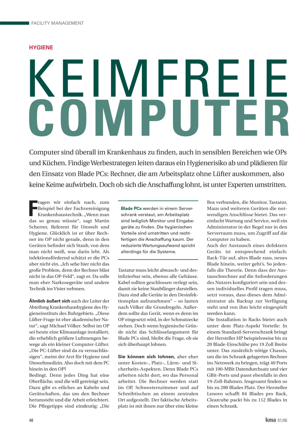 Vorschauseite 1: Keimfreie Computer