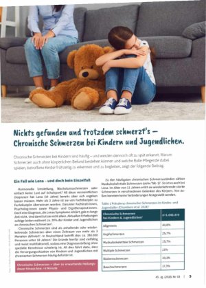 Vorschauseite 1: Nichts gefunden und trotzdem schmerzt's — Chronische Schmerzen bei Kinder* und Jugendliche*.