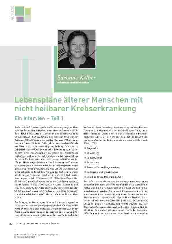 Vorschauseite 1: Lebenspläne älterer Menschen mit nicht heilbarer Krebserkrankung Teil 1