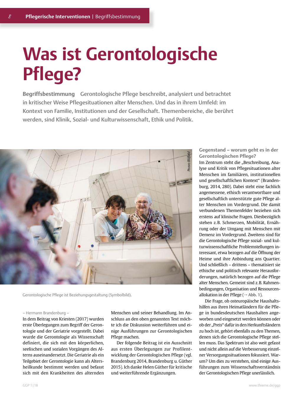 Vorschauseite 1: Was ist Gerontologische Pflege?