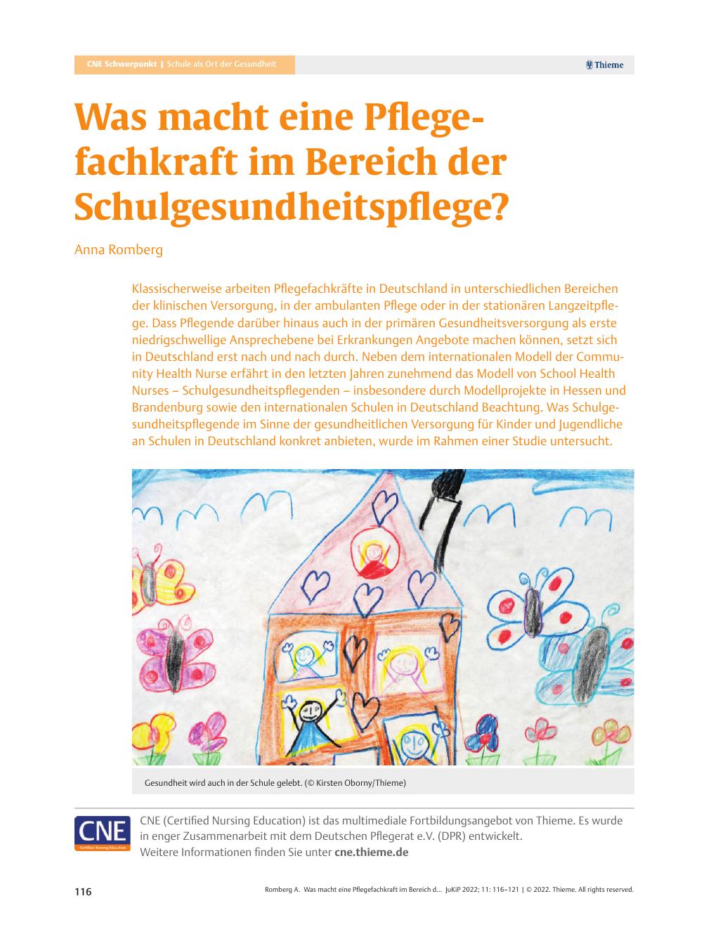 Vorschauseite 1: Was macht eine Pflegefachkraft im Bereich der Schulgesundheitspflege?