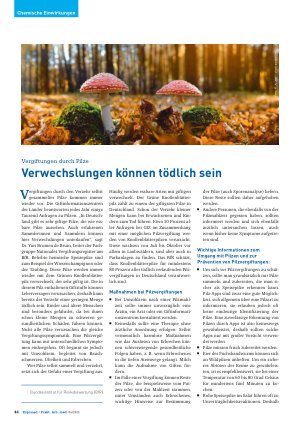 Vorschauseite 1: Vergiftungen durch Pilze Verwechslungen können tödlich sein