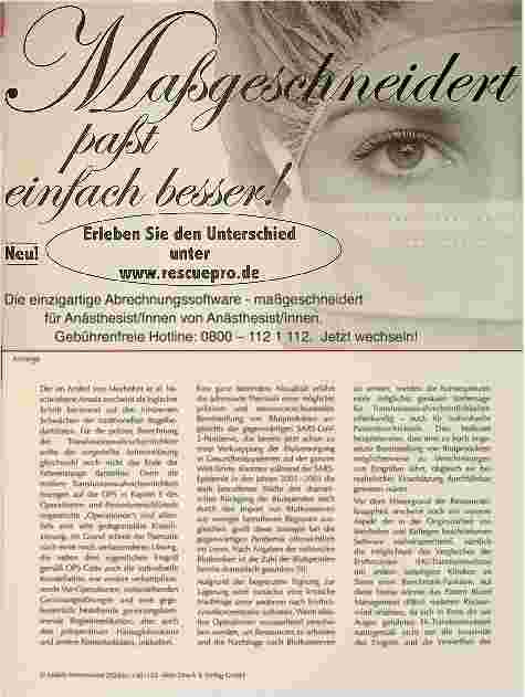 Vorschauseite 2: Die automatisierte OPS-basierte Kalkulation der hauseigenen Transfusionswahrscheinlichkeit von Erythrozytenkonzentraten.
