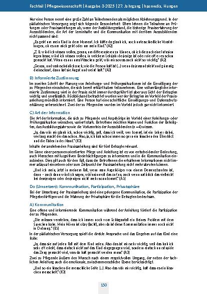 Vorschauseite 6: Prüfungsund Anleitungssituationen aus Sicht von zu Pflegenden und deren Angehörigen Ergebnisse von strukturierten Interviews