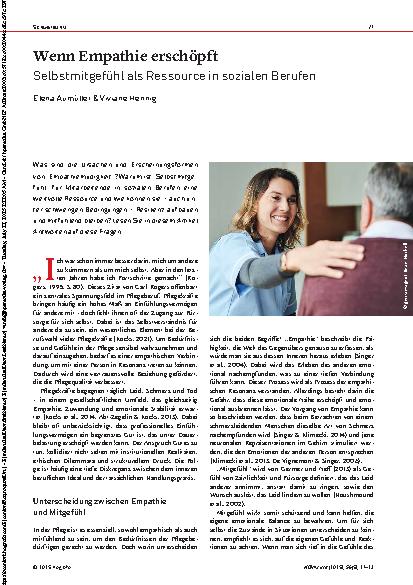 Vorschauseite 1: Wenn Empathie erschöpft Selbstmitgefü hl als Ressource in sozialen Berufen