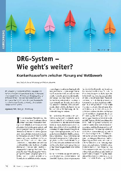 Vorschauseite 1: DRG-System – Wie geht s weiter? Krankenhausreform zwischen Planung und Wettbewerb
