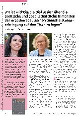 Vorschauseite 1: „Es ist wichtig, die Diskussion über die politische und gesellschaftliche Dimension der ergotherapeutischen Dienstleistungserbringung auf den Tisch zu legen.“