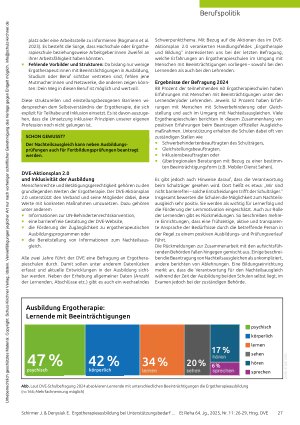 Vorschauseite 2: Nachteilsausgleiche schaffen Chancengleichheit Zugang zur Ergotherapieausbildung bei Unterstützungsbedarf