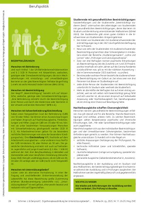 Vorschauseite 3: Nachteilsausgleiche schaffen Chancengleichheit Zugang zur Ergotherapieausbildung bei Unterstützungsbedarf