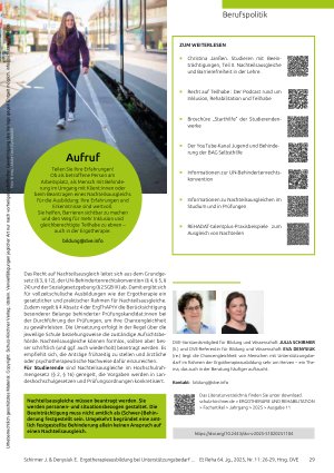 Vorschauseite 4: Nachteilsausgleiche schaffen Chancengleichheit Zugang zur Ergotherapieausbildung bei Unterstützungsbedarf