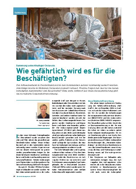 Vorschauseite 1: Sanierung asbesthaltiger Gebäude Wie gefährlich wird es für die Beschäftigten?