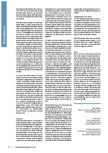 Vorschauseite 3: Die Zerreißprobe Kommunale Krankenhäuser und ihre Träger zwischen Daseinsvorsorge und wirtschaftlicher Schieflage