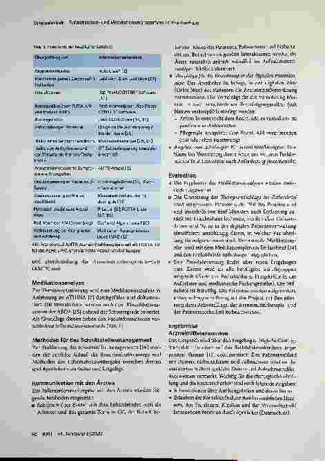 Vorschauseite 2: Die pharmazeutische Aufnahme als Start zum Schnittstellenund Medikationsmanagement im Krankenhaus
