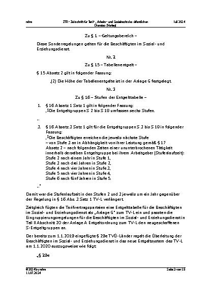 Vorschauseite 3: Tarifrecht Tatbestand – Beweiskraft – Entkräftung durch Sitzungsprotokoll – Überleitung in S-Entgelttabelle im Tarifbereich der TdL – Antragsrecht – Gleichheitsverstoß